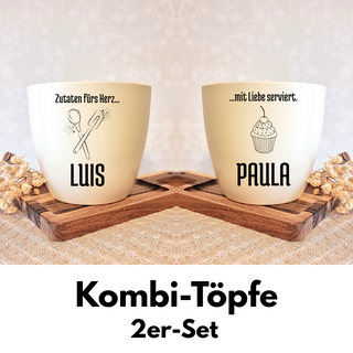 besonderes Geschenk - Kombitopf mit Gravur - Zutaten fürs Herz