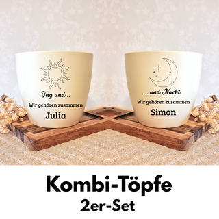 besonderes Geschenk - Kombitopf mit Gravur - Tag & Nacht