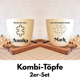 besonderes Geschenk - Kombitopf mit Gravur - Puzzleteil