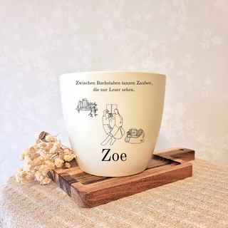 Besonderes Geschenk - Blumentopf graviert - Zauber der Buchstaben
