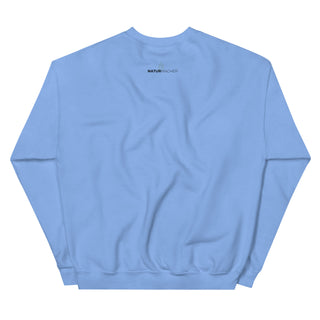 Blaues Bensheim Skyline Sweatshirt von Naturmacher, Rückansicht, ohne sichtbaren Druck.