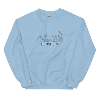 Bensheim Skyline Sweatshirt von Naturmacher, warm und bequem, mit markanter Skyline für lokalen Stolz und Tragekomfort.