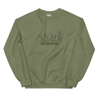 Bensheim Skyline Sweatshirt von Naturmacher: Bequemes, warmes Sweatshirt mit markanter Bensheimer Skyline für lokale Verbu...