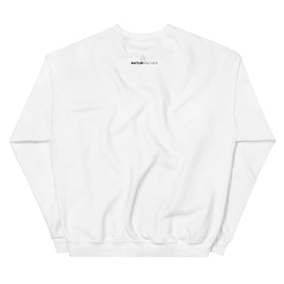 Weißes Bensheim Skyline Sweatshirt von Naturmacher, Rückansicht, ohne Aufdruck sichtbar.