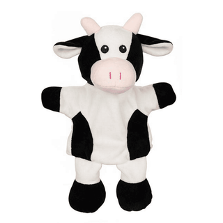 GoKi Kuh Handpuppe, schwarz-weiß, Plüschtier für Kinder.