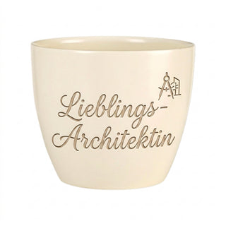 Blumentopf mit Gravur 'Lieblings-Architektin' — Geschenk für Architektinnen — topf_gravur
