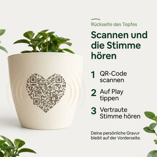 Sprachtopf mit Stimme – Blumentopf graviert