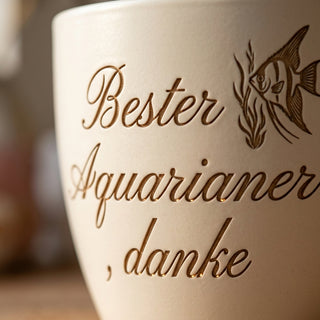 Persönliches Geschenk für Aquarianer – Gravur: Bester Aquarianer, danke — nahaufnahme