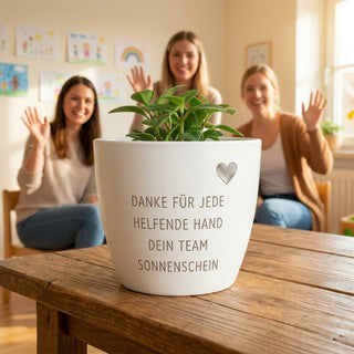 Abschiedsgeschenk Praktikantin Kita – Blumentopf „Danke für jede helfende Hand"