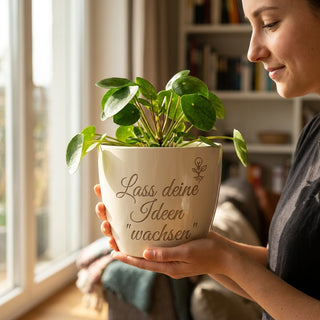 Geschenk für Designerin – Gravur: Lass deine Ideen wachsen — im Wohnambiente