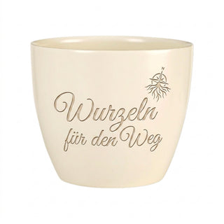 Persönliches Geschenk für Bewährungshelfer – Blumentopf mit Gravur — Detailansicht der Lasergravur