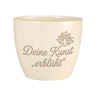 Geschenk für Illustratorinnen – Gravur: Deine Kunst erblüht — Detailansicht der Lasergravur