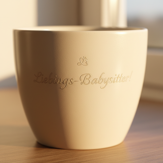 Persönlicher Blumentopf für den Lieblings-Babysitter – Das perfekte Geschenk! — Detailaufnahme