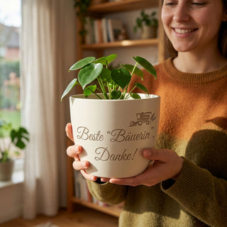 Persönliches Geschenk für die Bäuerin – Gravur: Beste Bäuerin — im Wohnambiente