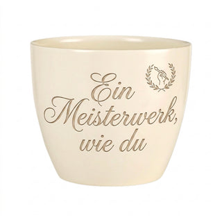 Persönliches Geschenk für Schlosser – Gravur: Ein Meisterwerk, wie du — Detailansicht der Lasergravur