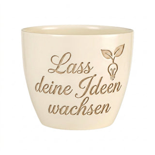 Personalisierter Blumentopf mit Gravur für Influencerinnen – Lass deine Ideen wachsen — Detailansicht der Lasergravur