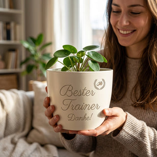 Personalisierter Blumentopf mit Gravur — Geschenk Athletiktrainer Abschied — lifestyle