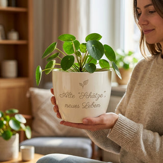 Persönliches Geschenk für Archäologen – Blumentopf mit Gravur Alte Schätze, neues Leben — lifestyle