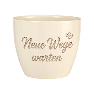 Einzigartiges Geschenk für Abiturientin – Gravur: Neue Wege warten — topf_gravur