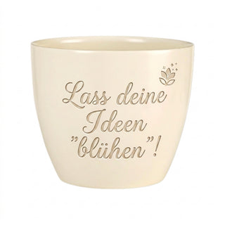 Geschenk für Entwicklerinnen – Gravur: Lass deine Ideen blühen! — Detailansicht der Lasergravur