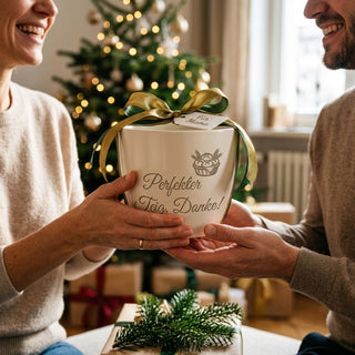 Personalisierter Blumentopf mit Gravur — Geschenk Pizzabäcker Dankeschön — als persoenliche Geschenk-Uebergabe