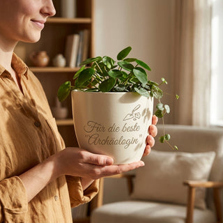 Personalisierter Blumentopf mit Lasergravur — Geschenk für Archäologinnen — lifestyle