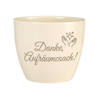 Personalisierter Blumentopf — Danke Geschenk Aufräumcoach Organisationstalent — topf_gravur