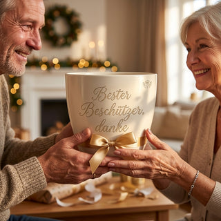 Personalisierter Blumentopf mit Gravur - Geschenk für Personenschützer — als persoenliche Geschenk-Uebergabe