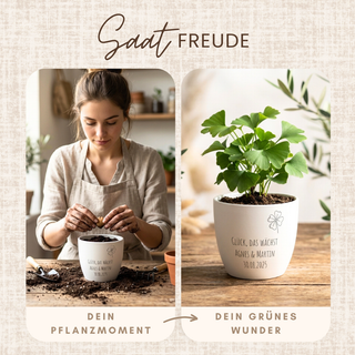 Blumentopf mit Lasergravur 'Für süße Meisterwerke' — Geschenk Patissier