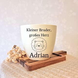 Besonderes Geschenk - Blumentopf graviert - Kleiner Bruder
