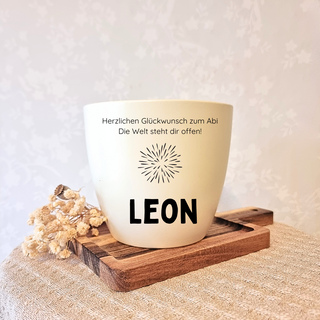 Abschlussgeschenk - Blumentopf graviert - Abitur