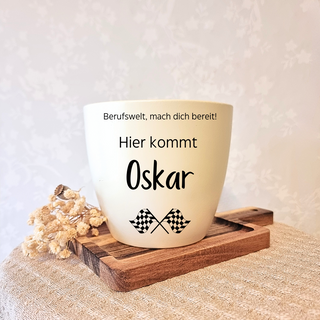 Abschlussgeschenk - Blumentopf graviert - Berufswelt