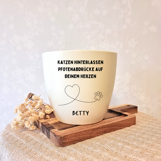 Besonderes Geschenk - Blumentopf graviert - Pfotenabdrücke