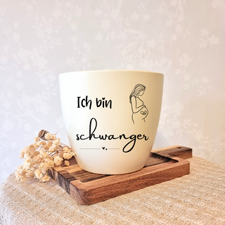 Besonderes Geschenk - Blumentopf graviert - Schwanger