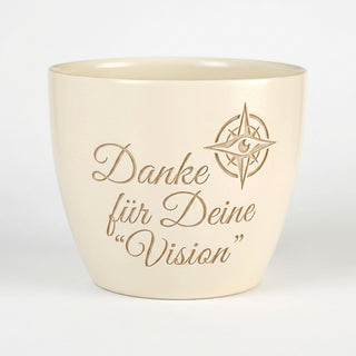 Individuelles Geschenk für Filmproduzenten – Gravur: Danke für Deine Vision — Detailansicht der Lasergravur