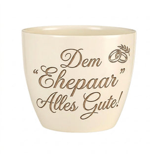 Persönlicher Blumentopf mit Gravur – Das perfekte Geschenk für das Brautpaar! — Detailansicht der Lasergravur