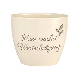 Personalisierter Blumentopf mit Gravur — Dankeschön Geschenk für Altenpflegerin — topf_gravur