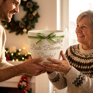 Persönliches Geschenk für die Bäuerin – Gravur: Beste Bäuerin — als persoenliche Geschenk-Uebergabe
