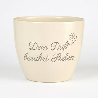 Geschenk für Aromatherapeutin – Blumentopf mit individueller Gravur — topf_gravur