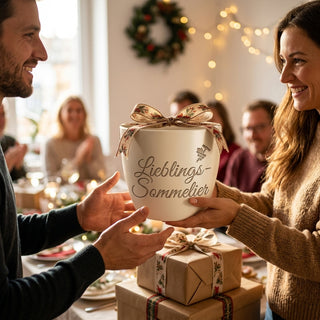 Personalisierter Blumentopf — Geschenk Sommelier Lieblings-Sommelier — als persoenliche Geschenk-Uebergabe