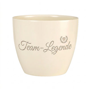 Personalisierter Blumentopf — Geschenk Arbeitskollege Abschied Team-Legende — topf_gravur