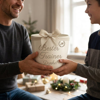 Personalisierter Blumentopf mit Gravur — Geschenk Athletiktrainer Abschied — geschenk_uebergabe