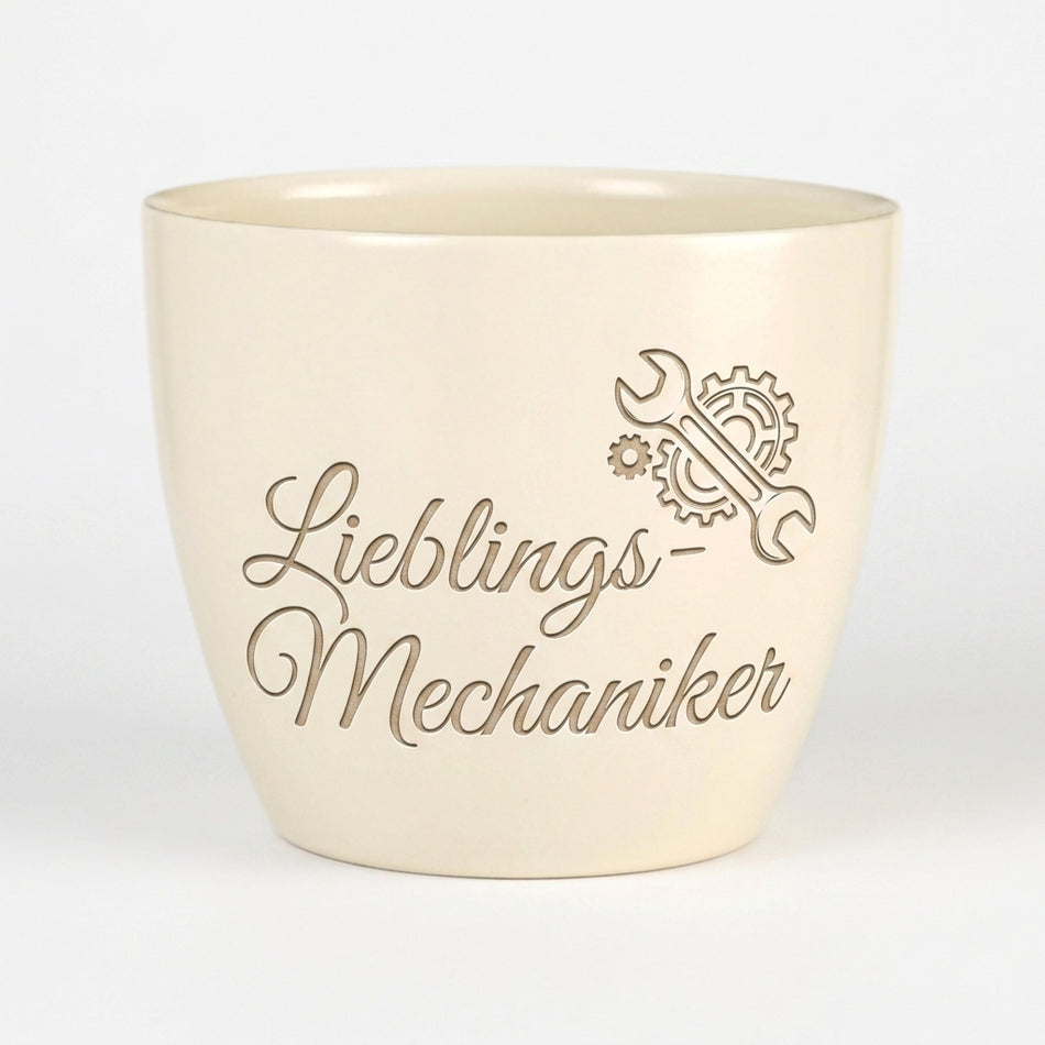 Industriemechaniker Geschenk — Blumentopf mit Gravur – Naturmacher