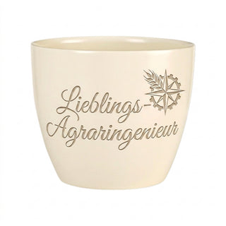 Personalisierter Blumentopf mit Gravur — Geschenk für Agraringenieur — topf_gravur
