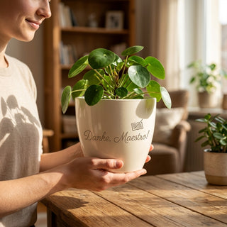 Geschenk Dirigent - Persönlicher Blumentopf mit Gravur: Danke, Maestro! — im Wohnambiente