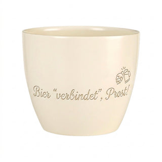 Personalisierter Blumentopf mit Gravur — Geschenk für Bierbrauer & Hobbybrauer — Detailansicht der Lasergravur