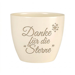 Personalisierter Blumentopf — Geschenk Astrologin Danke für die Sterne — topf_gravur