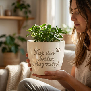 Personalisierter Blumentopf mit Gravur — Geschenk Augenarzt Abschied Praxis — lifestyle