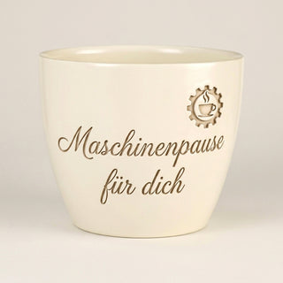 Persönliches Geschenk für Industriemechaniker – Gravur: Maschinenpause für dich — Detailansicht der Lasergravur