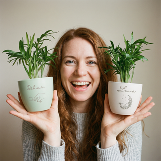 Mini Palm - personalisierter Blumentopf zur Geburt